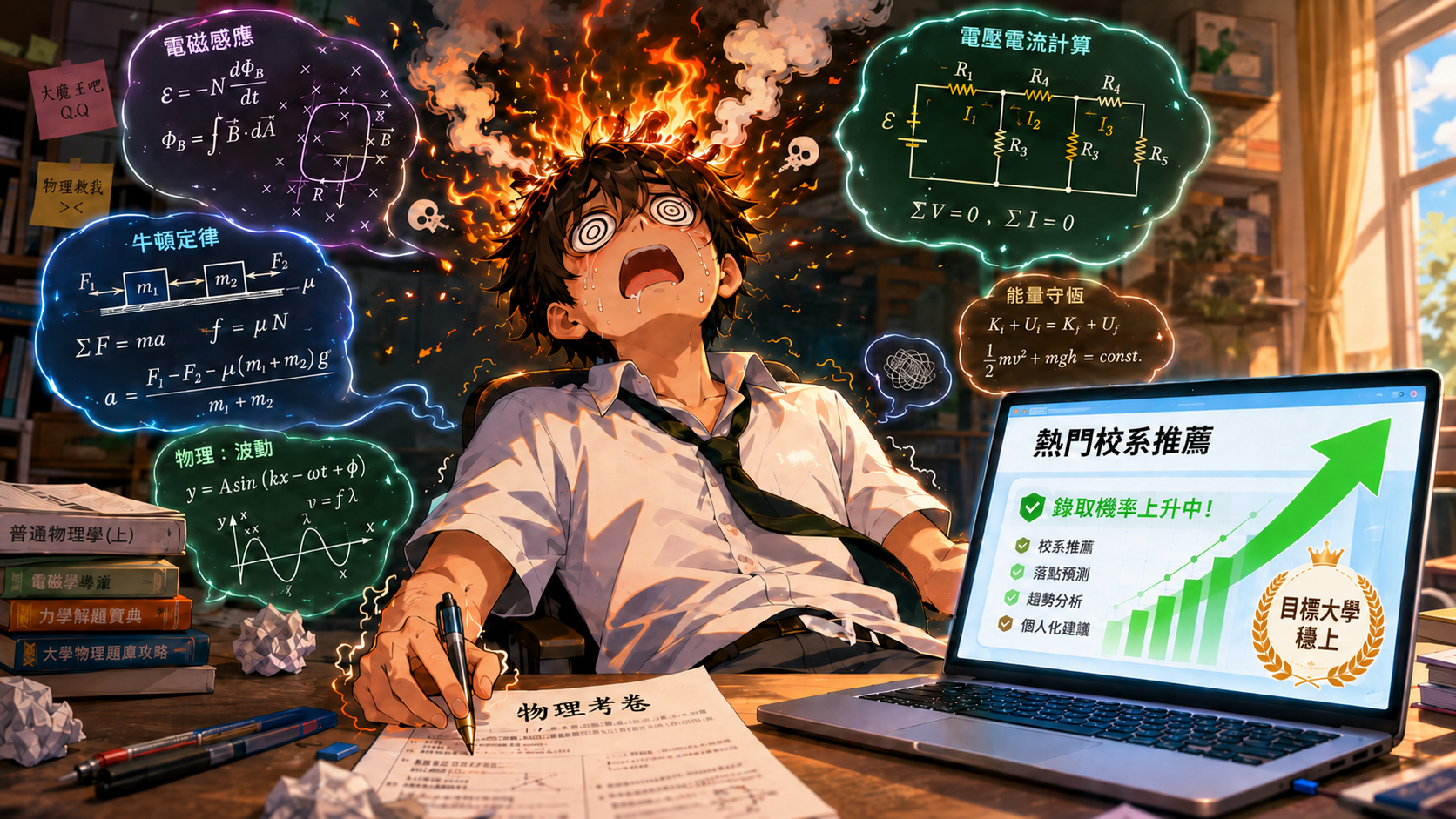 115分科測驗物理難到哭?「計算題占8成」根本寫不完!考題重點與解答整理給你,教你用落點分析逆襲!